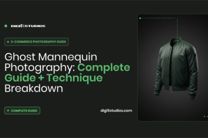 Ghost mannequin photography of a dark green jacket, showing the hollow mannequin effect for professional e-commerce product presentation.